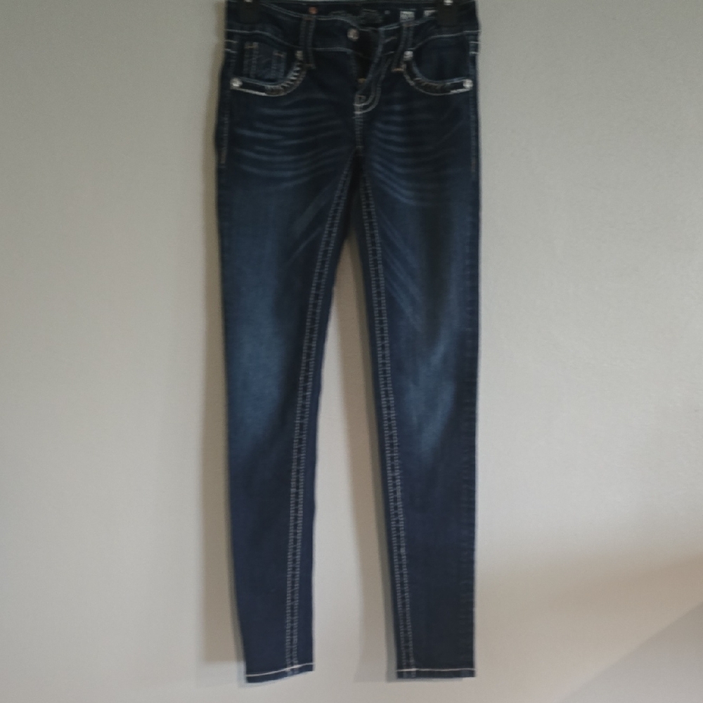 Miss Me Blue Skinny Jeans with Modern Tapered Fit